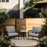 3 Piece Patio Set with 2 Chairs & 1 End Table - Ember Black