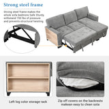 Sleeper Sofa Chaise with Storage  and USB Charger - Gray