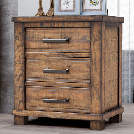 Solid Wood Framhouse Nightstand - Natural