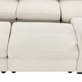 121.3" Modular Sectional Sofa with Two Movable Ottomans,  Beige