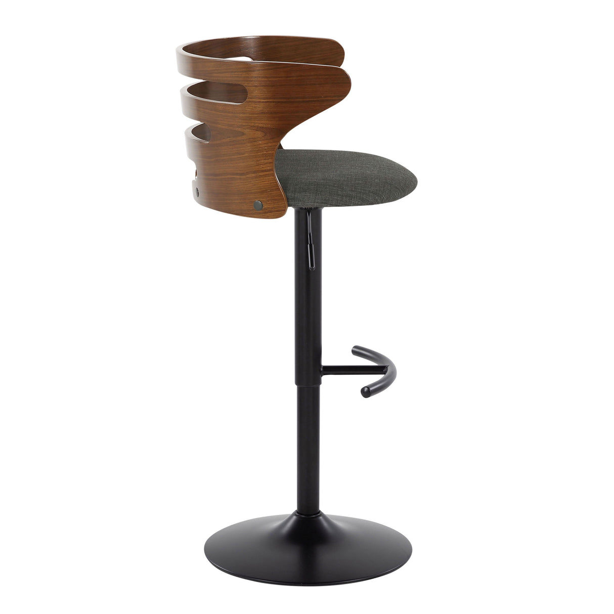 Cosi - Mid Century Modern Adjustable Barstool With Swivel With Rounded T Footrest (Set of 2)