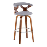 Gardenia - Mid Century Modern Fixed Height Barstool With Swivel With Round Footrest (Set of 2)