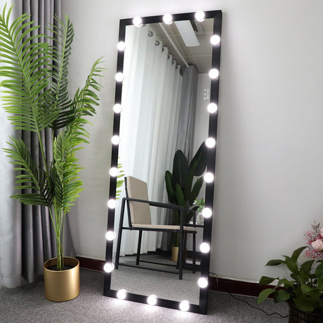 Full Length Mirror With Lights Full Body Vanity Mirror With 3 Color Modes Lighted Standing Floor Mirror For Dressing Room Bedroom Wall Mounted Touch Control