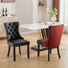 Nikki - Modern, High-End Tufted Solid Wood Contemporary PU And Velvet Upholstered Dining Chair With Wood Legs Nailhead Trim (Set of 2)