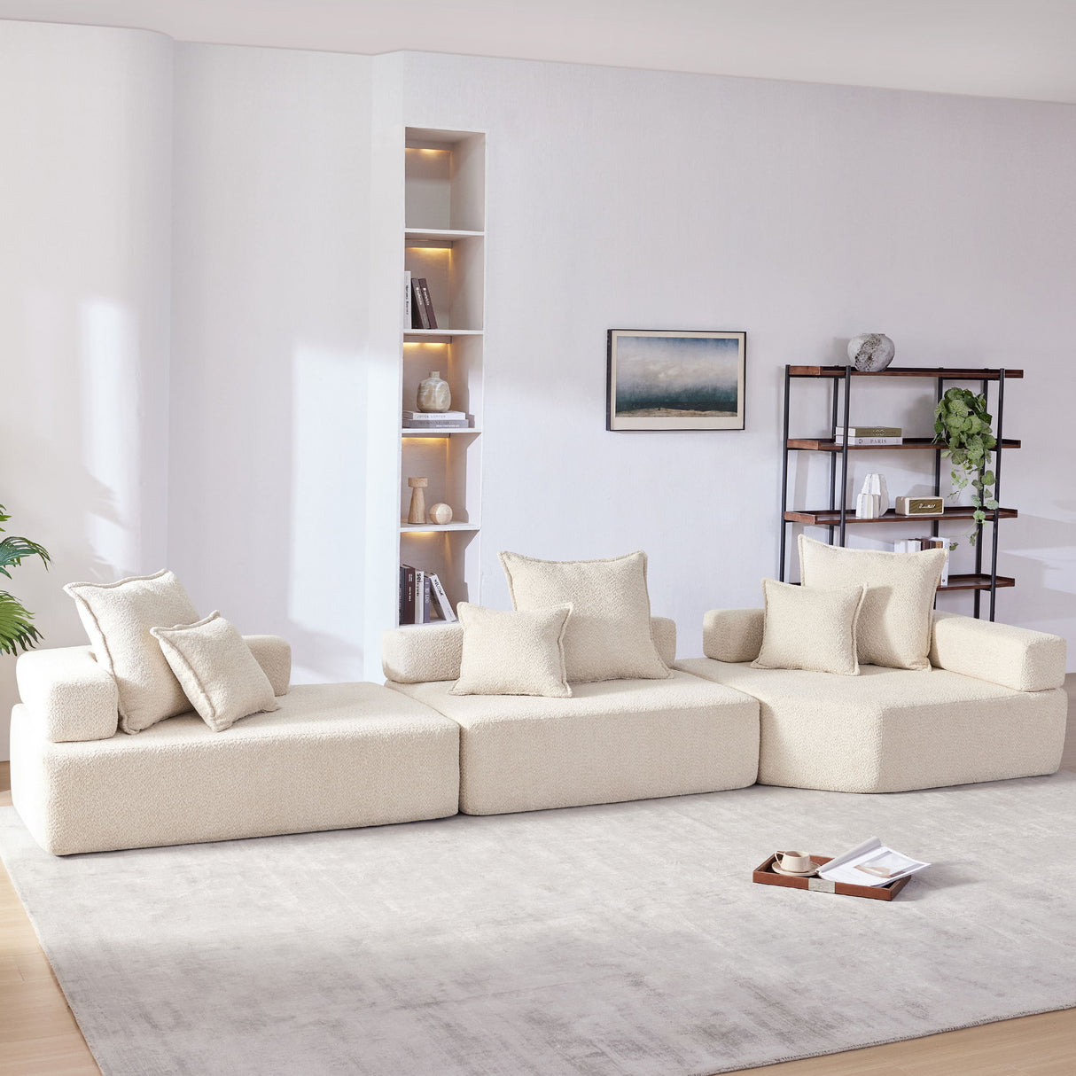 151.5" Oversized Modular Sectional Sofa - Beige