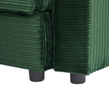 72.8" Modern Style Loveseat with Storage Space, Movable Ottoman, Two USB Ports, Two Cup Holders and Phone Holder - Green