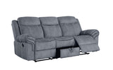 Zubaida - Two Tone Velvet 3 Piece Recliner Living Room Set