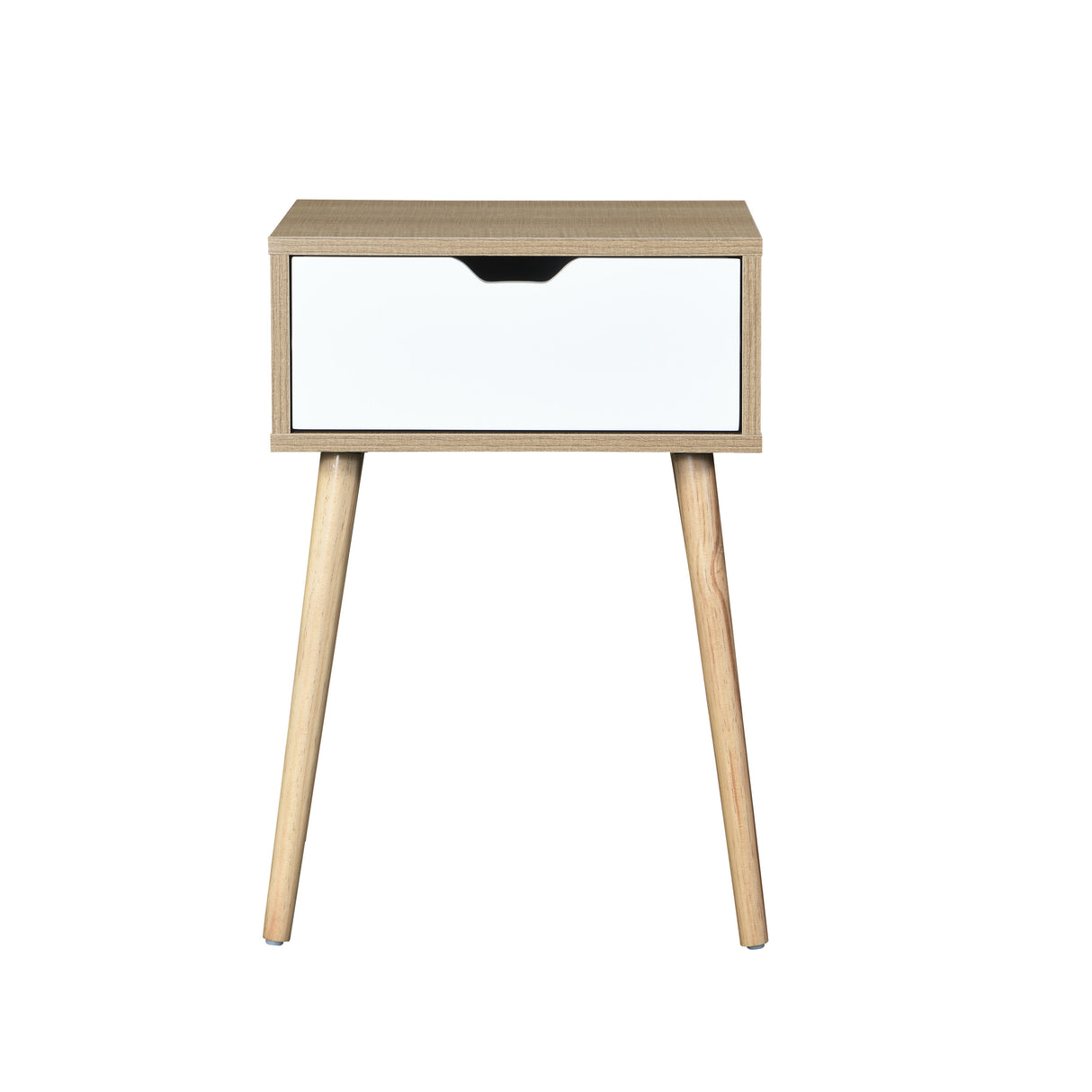 Night Stand With 1 Drawer - White and Light Brown