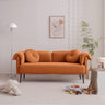 Modern Lamb Wool Sofa With Decorative Throw Pillows For Small Spaces