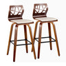 Folia - Mid Century Modern Fixed Height Barstool With Swivel With Square Footrest (Set of 2)