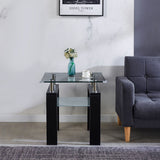 Clear Glass Top Side Table, End Table, Modern Design For Home