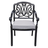 Patio Outdoor Aluminum Dining Armchair With Cushion (Set of 2)