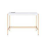 Midriaks - Writing Desk With USB - Golden / White