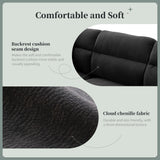 Modern Convertible Sectional Sofa with Pillows and Ottoman - Black