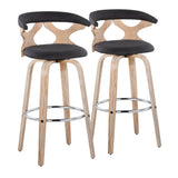 Gardenia - Contemporary Fixed Height Barstool With Swivel With Round Footrest (Set of 2)