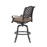 Patio Outdoor Aluminum Bar Stool With Cushion (Set of 2)