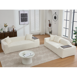 2 Piece Boucle Cloud Living Room Set, Beige