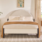 Bed Modern Upholstered Curved Headboard