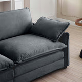 Two-Piece Corduroy Living Room Set (Sofa and Love Seat) - Gray