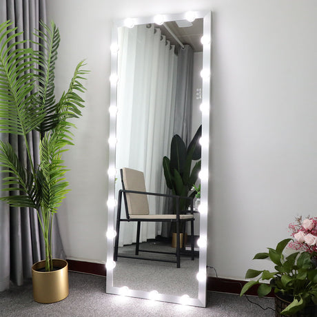 Full Length Mirror With Lights Full Body Vanity Mirror With 3 Color Modes Lighted Standing Floor Mirror For Dressing Room Bedroom Wall Mounted Touch Control