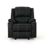 Glider Recliner With Steel Cup Holders - Black