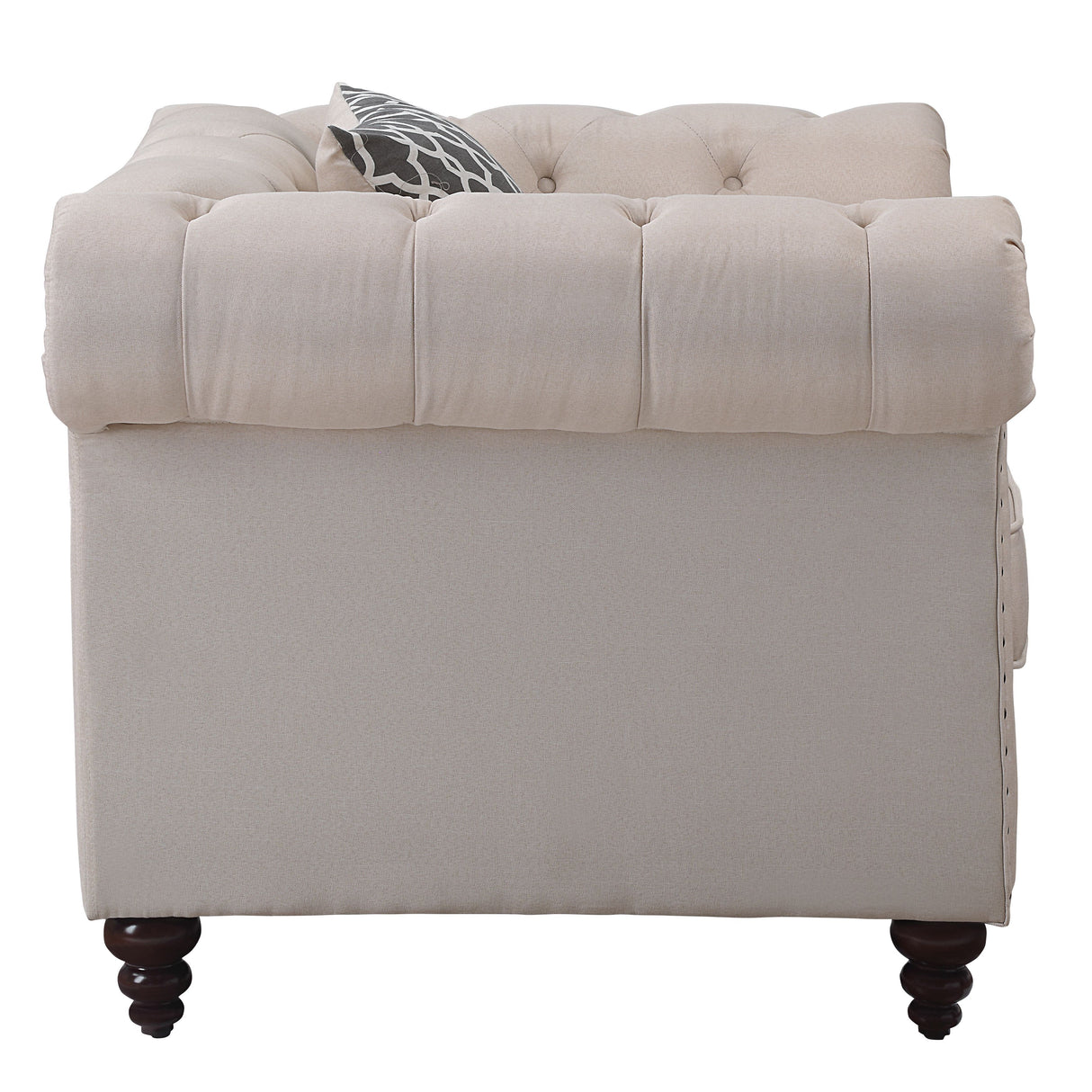 Aurelia - Linen Chair With Pillow - Beige