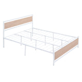 Platform Bed, Metal And Wood Bed Frame With Headboard And Footboard