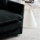 Modern Chenille 3 Piece Living Room Set - Black