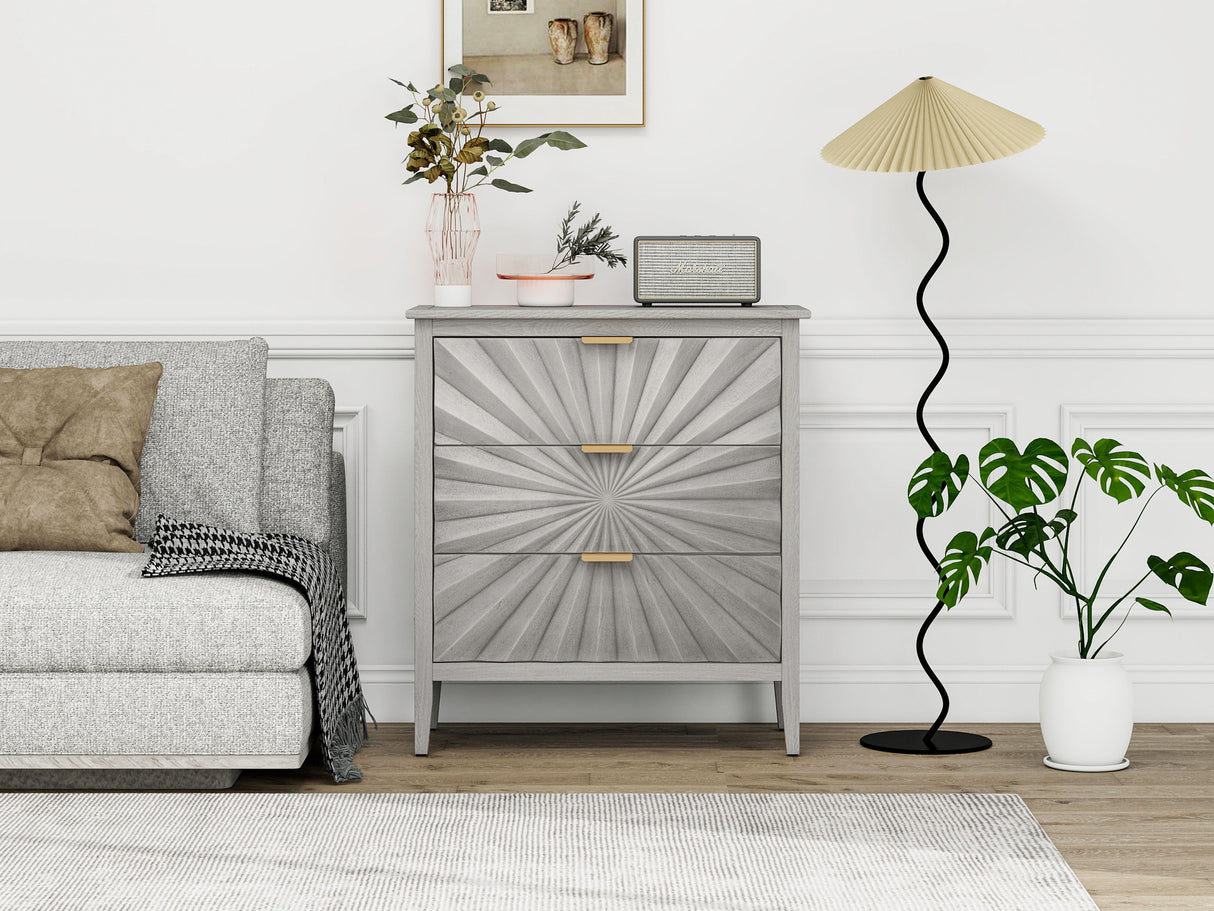 3 Drawer Accent Cabinet - Light Gray