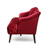 Sturdy Velvet Sofa - Red