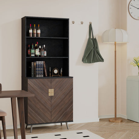 Accent Storage Cabinet With Storage  - Brown / Light Gray