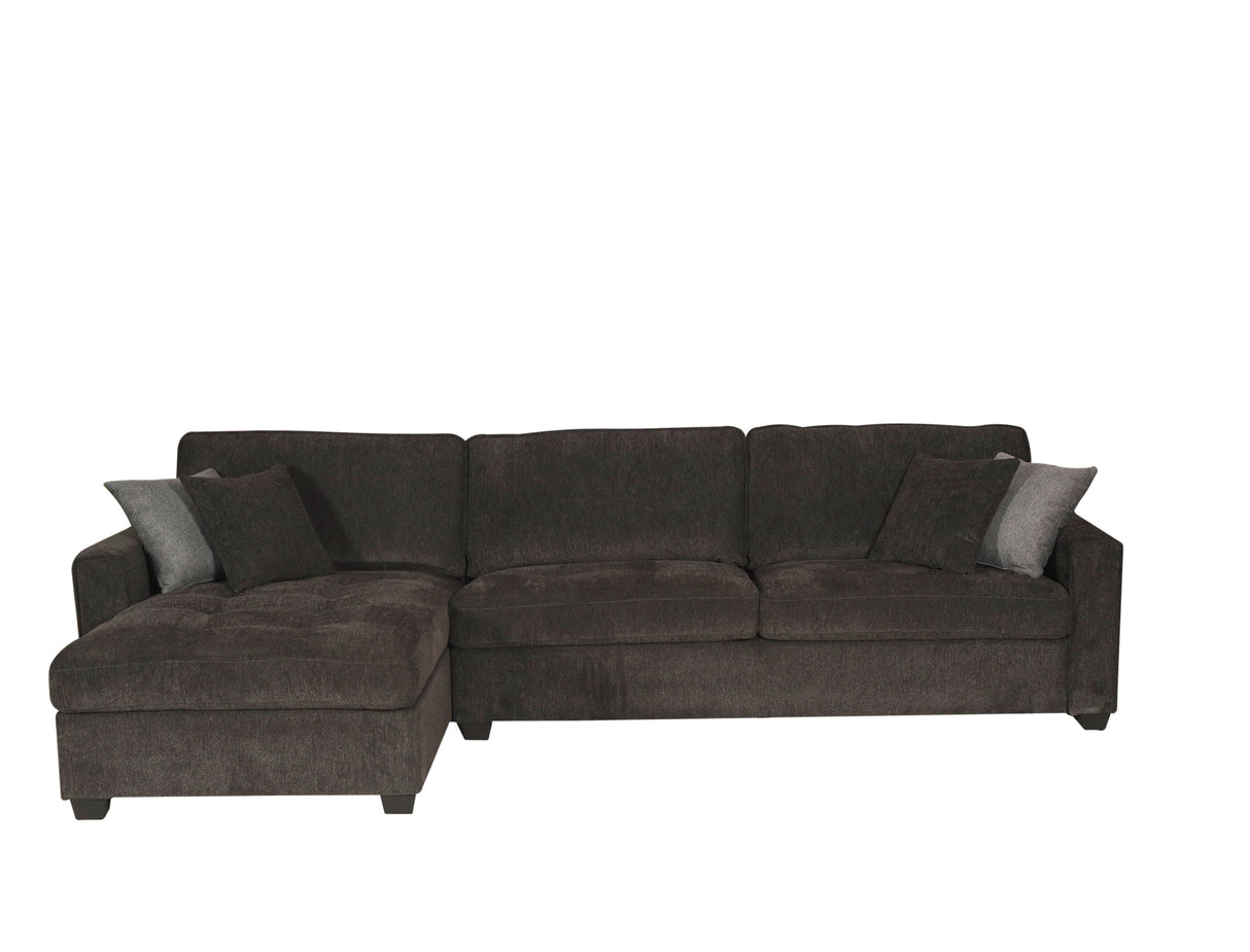 Polaris - Fabric Wide Reversible Sectional Sofa - Black