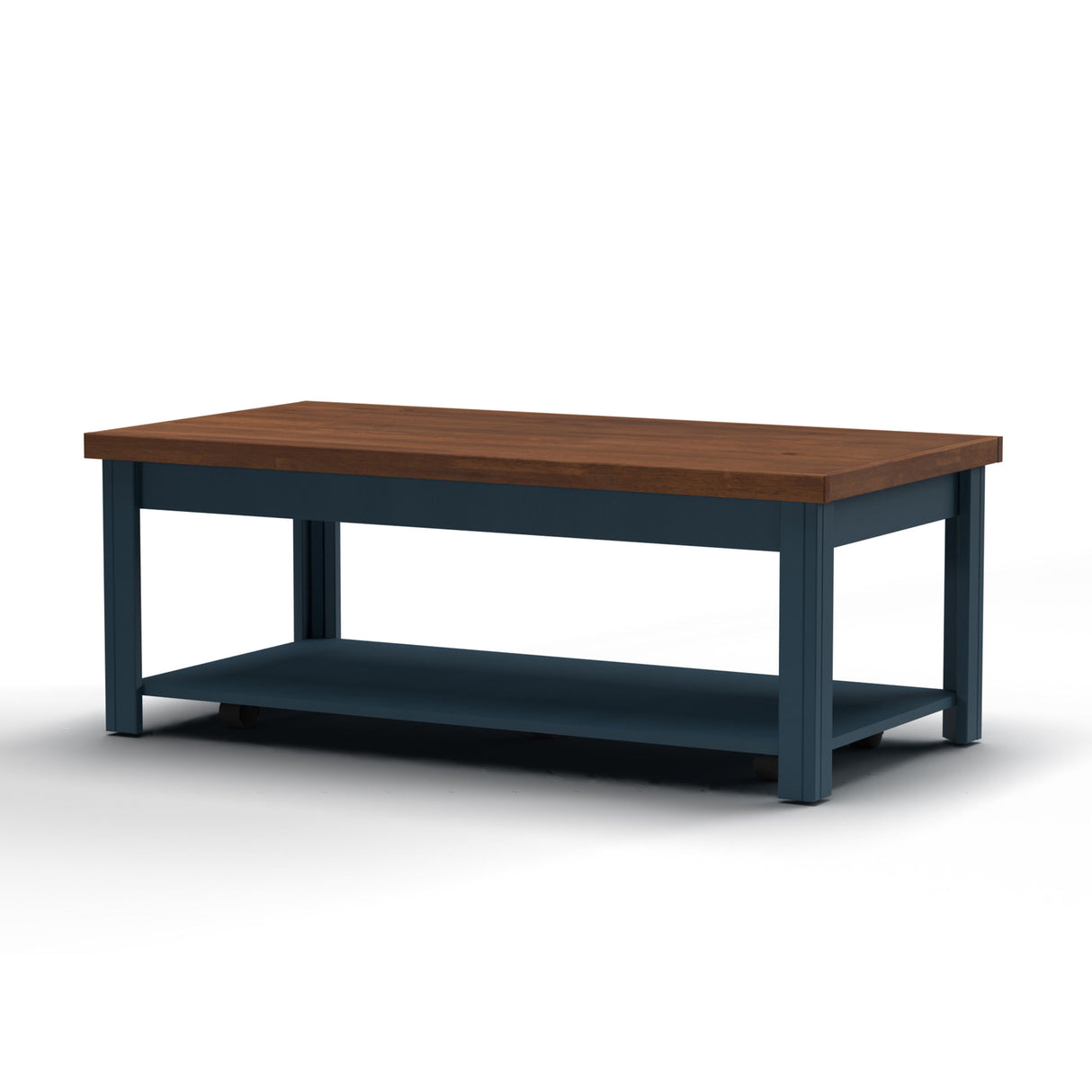 Nantucket - Chairside Table Wooden - Blue Denim, Whiskey