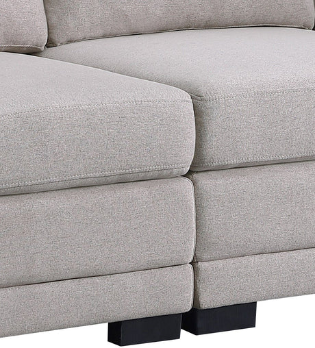 Kristin - Fabric Reversible Sectional Sofa With Ottoman - Light Gray