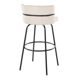 Cinch - Glam / Art Deco Fixed Height Barstool With Swivel & Round Footrest (Set of 2)