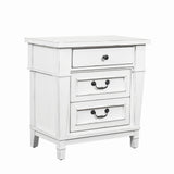 Coastal 3 Drawer Nightstand - White