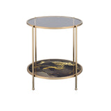 Fiorella - Marble Print Glass Table