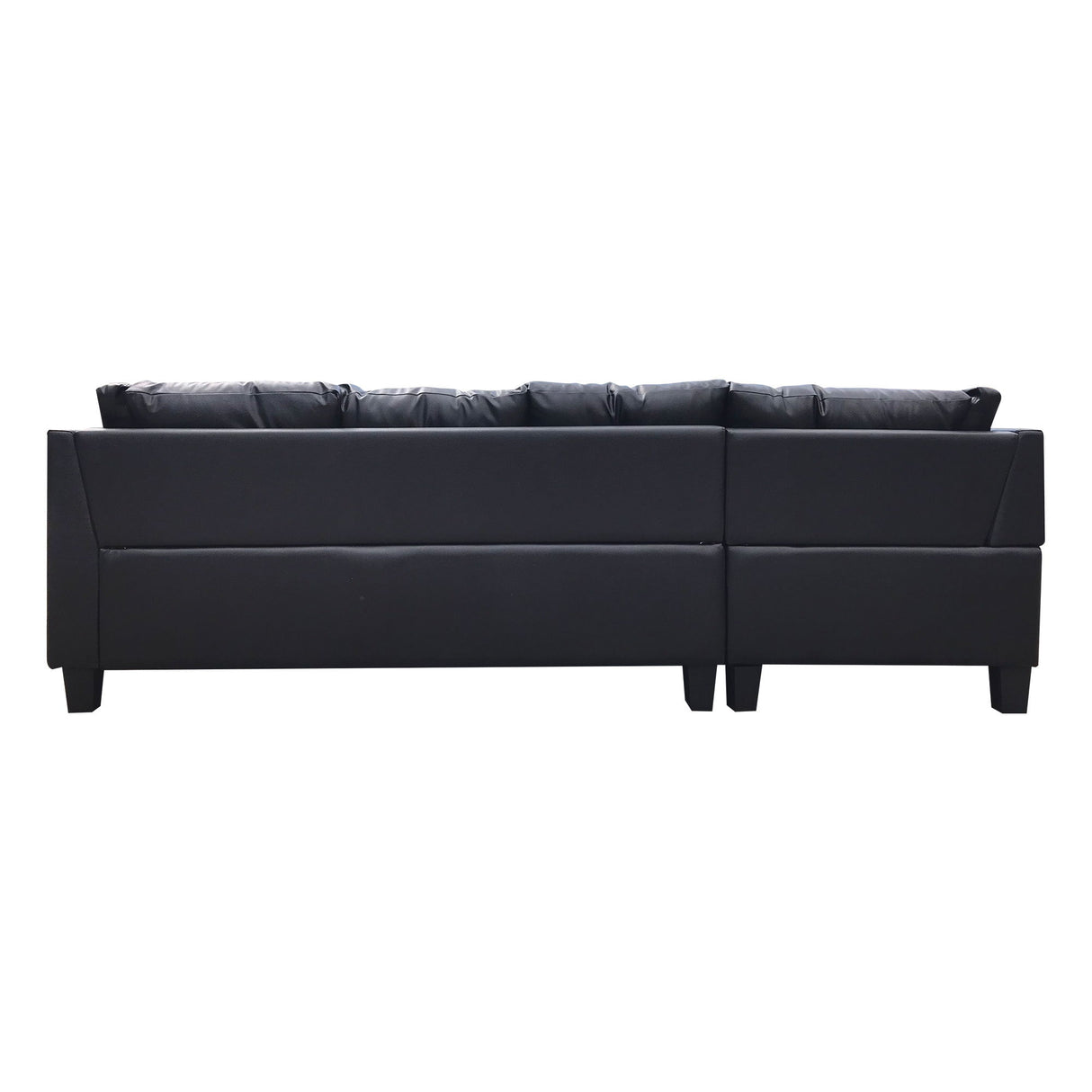 Sectional with Storage Ottoman and 2 Throw Pillows - Black