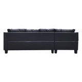 Sectional with Storage Ottoman and 2 Throw Pillows - Black