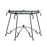 Tempered Glass Console Table With Sturdy Construction - Black