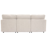 85.4" Modular Sectional Sofa with a Movable Ottoman and Two USB Ports, Beige