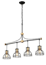 40 " Hanging Farmhouse Linear Chandeliers - Gold / Matte Black