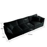 Chenille 2 Piece Living Room Set - Black