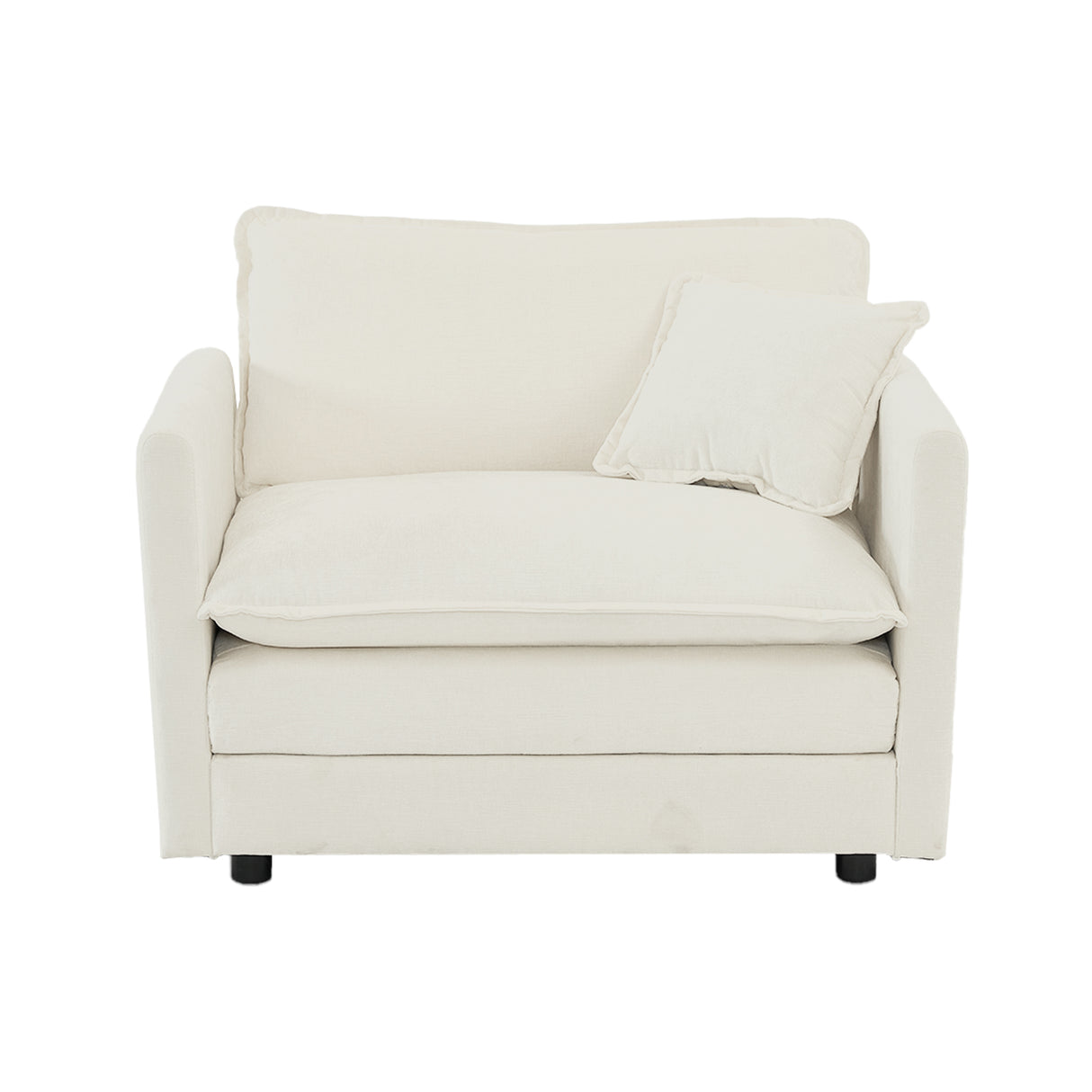 Accent Chair Set of 2 with Toss Pillow, White