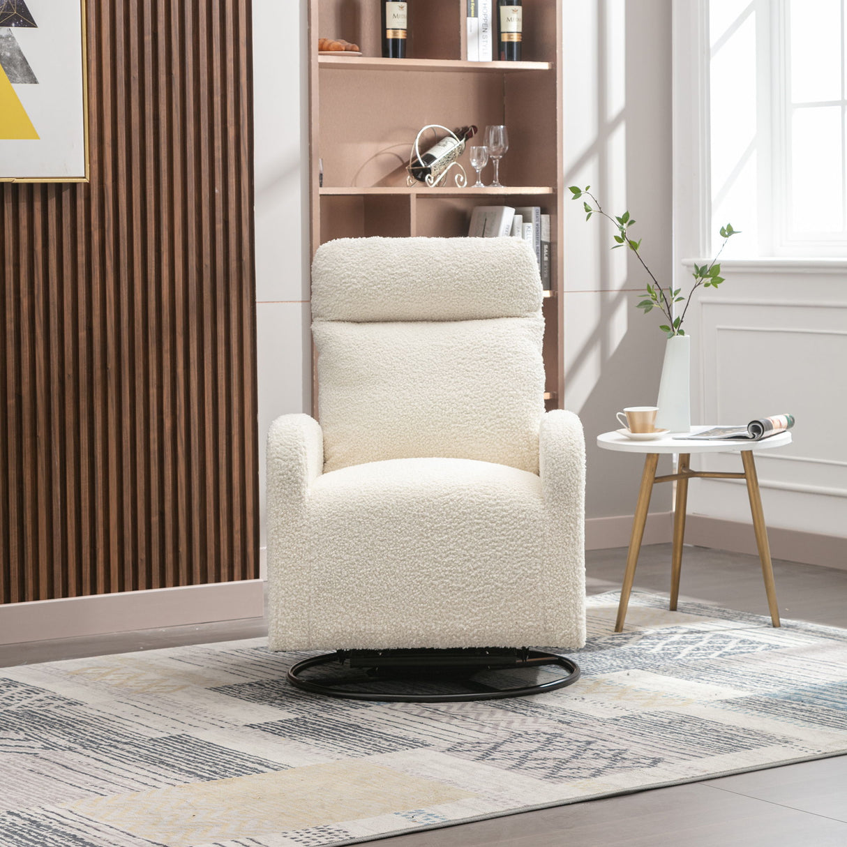 Jiada - Upholstered Swivel Glider Rocking Chair For Nursery Modern Style One Left Bag