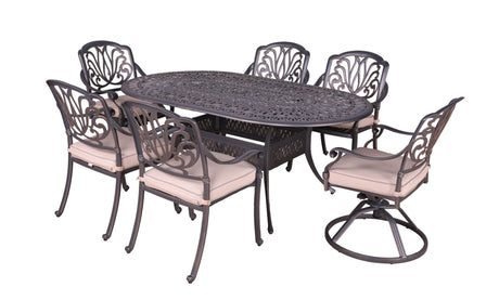 Oval Aluminum Dining Set With Cushions