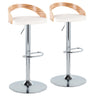 Grotto - Mid Century Modern Adjustable Height Barstool With Swivel With Oval Footrest (Set of 2)