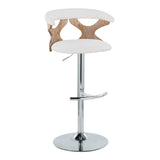 Gardenia - Contemporary Adjustable Barstool With Swivel / Rounded T Footrest (Set of 2)