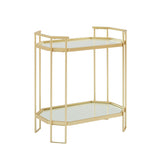 Modern Glam Mirror Top Accent Table - Pale Gold