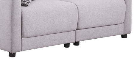 Penelope - Fabric Loveseat With Pillows - Light Gray Linen